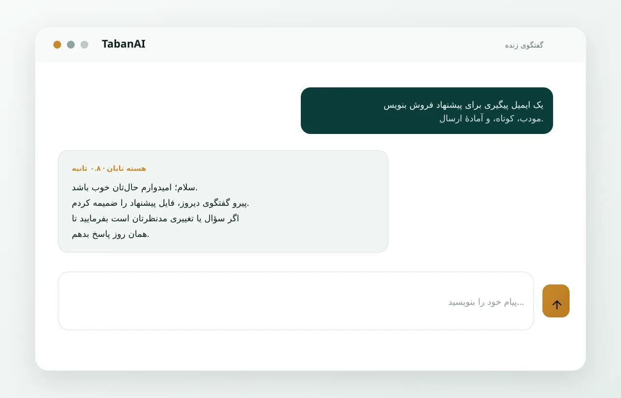 نمای گفتگوی تابانایآی